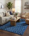 Mediterranean Lattice Collection Area Rug - Santorini (Navy Blue) Rectangle Navy Blue  lifestyle 10