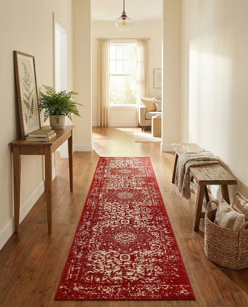 Georgetown Rugs Collection Area Rug - Dupont (Red) Runner Red  lifestyle 73