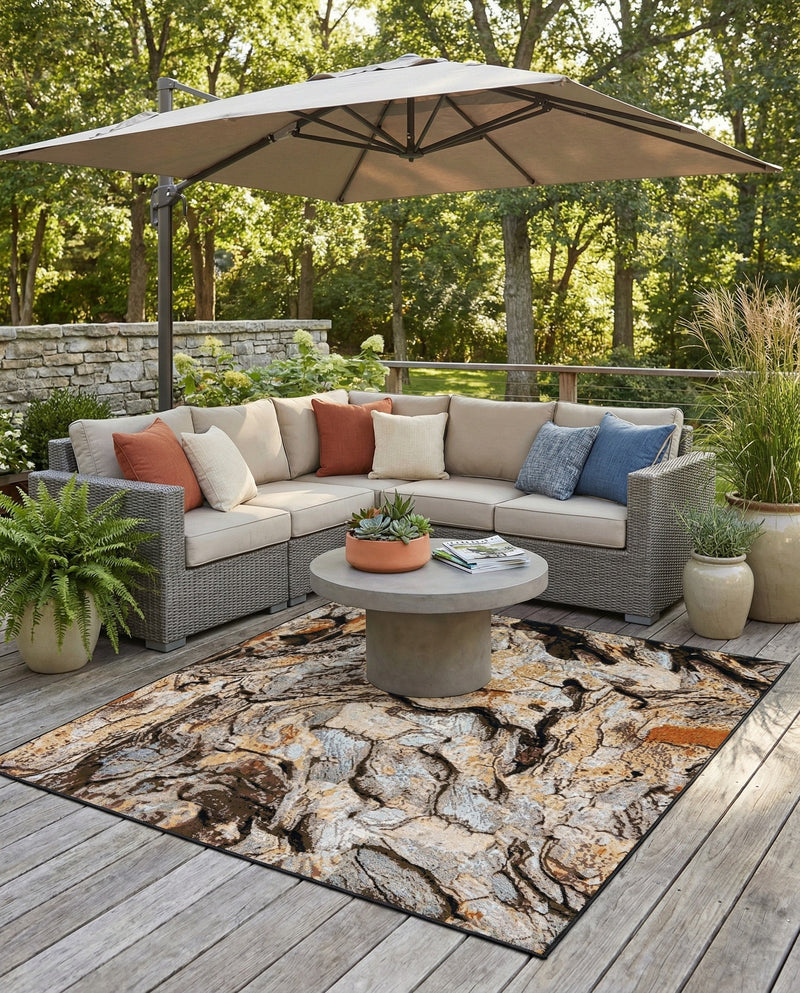 Urban Terrace Collection Area Rug -  Horizon Square Multi  lifestyle 76