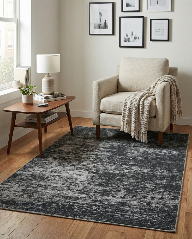 Sahara Essence Collection Area Rug - Oasis (Black) Rectangle Black  lifestyle 11