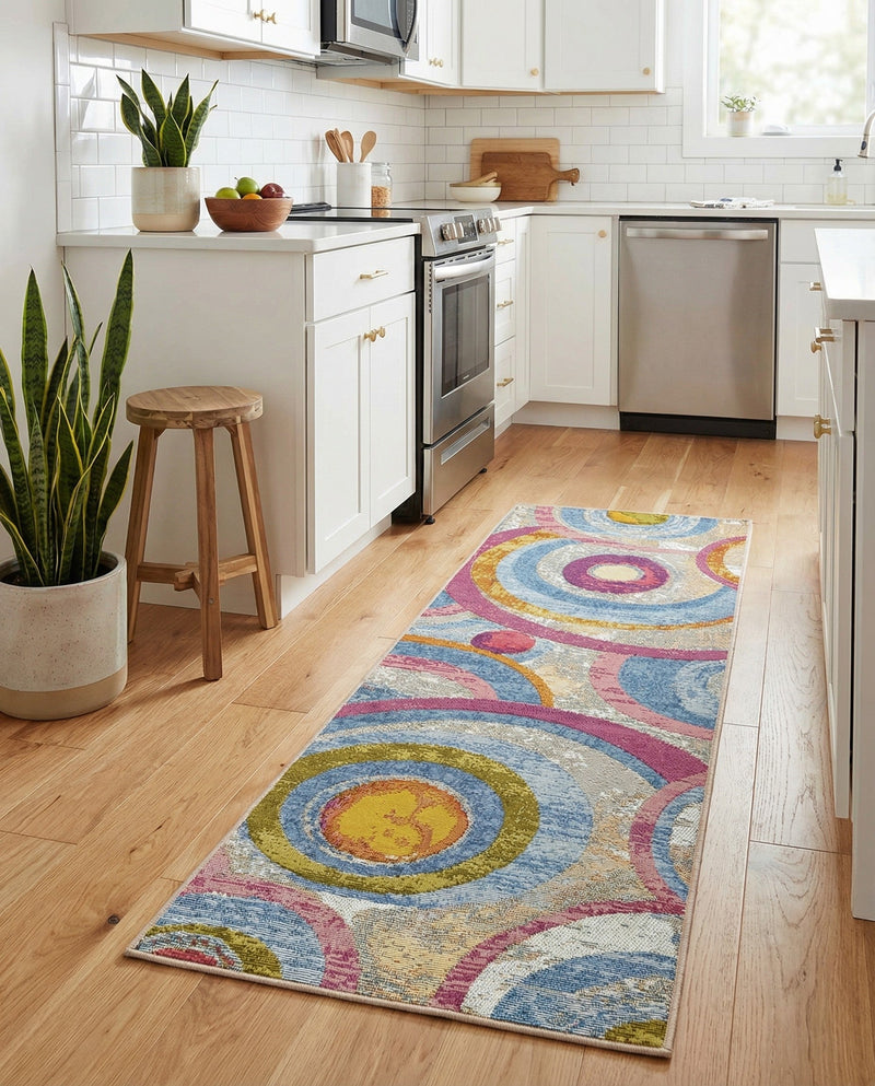 Urban Terrace Collection Area Rug -  Plaza Runner Multi  lifestyle 47