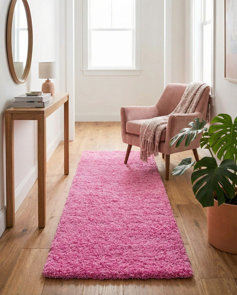 Plush Oasis Collection Area Rug - Serenity (Taffy Pink) Runner Taffy Pink  lifestyle 50