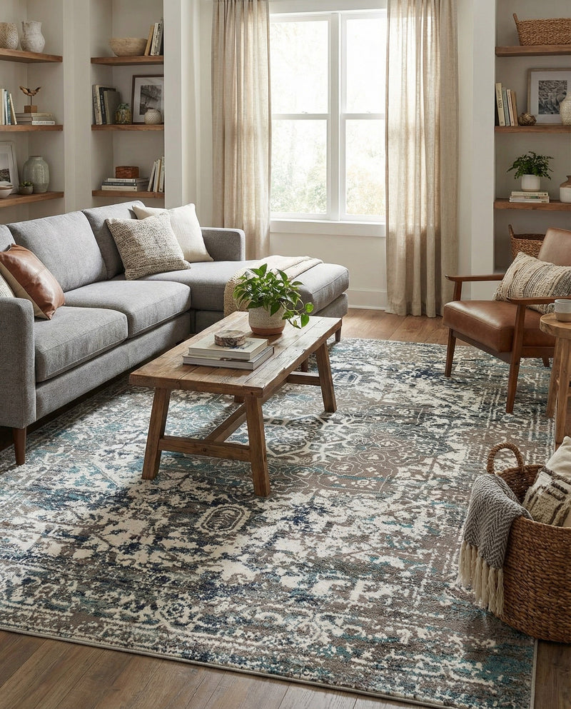 Georgetown Rugs Collection Area Rug - Dupont (Gray) Rectangle Gray  lifestyle 6