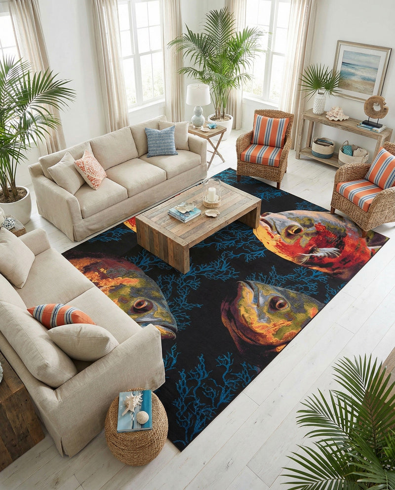 Seaside Haven Rugs Collection Area Rug -  Harbor Rectangle Multi  lifestyle 8