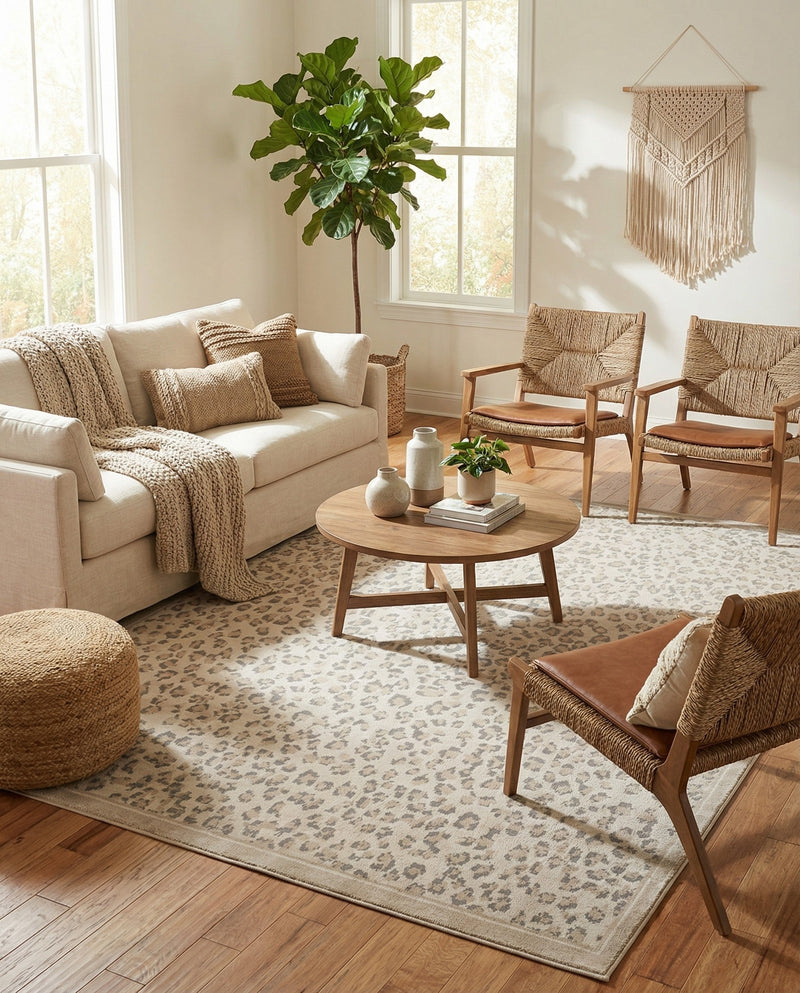 Savannah Sojourn Collection Area Rug - Serengeti Rectangle Ivory  lifestyle 40