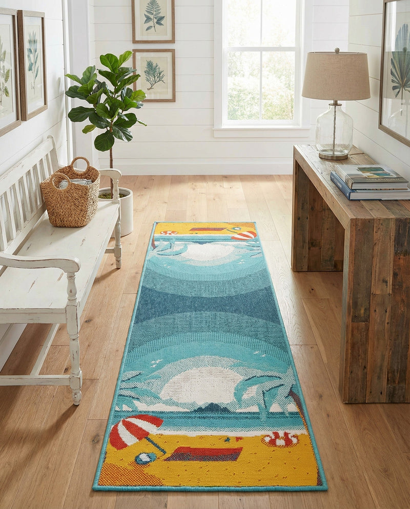 Seaside Haven Rugs Collection Area Rug -  Dockside Runner Multi  lifestyle 66