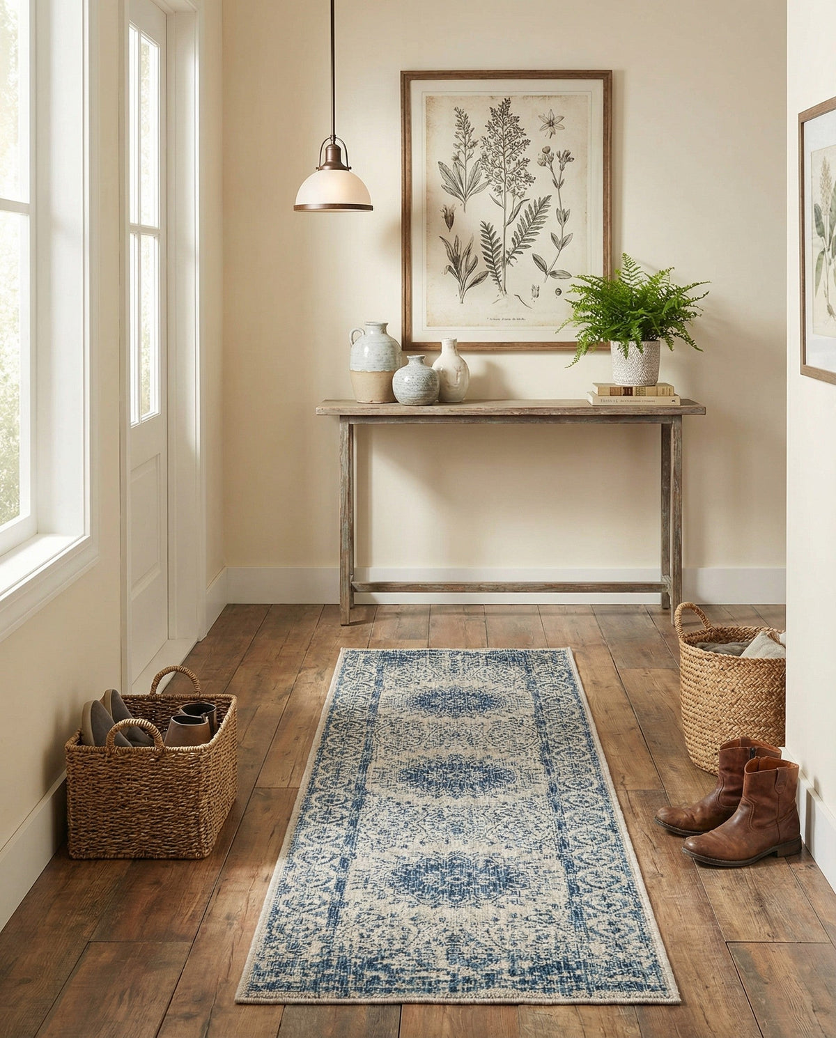 Patio Heritage Collection Area Rug -  Lafayette (Blue) Runner Blue  lifestyle 58