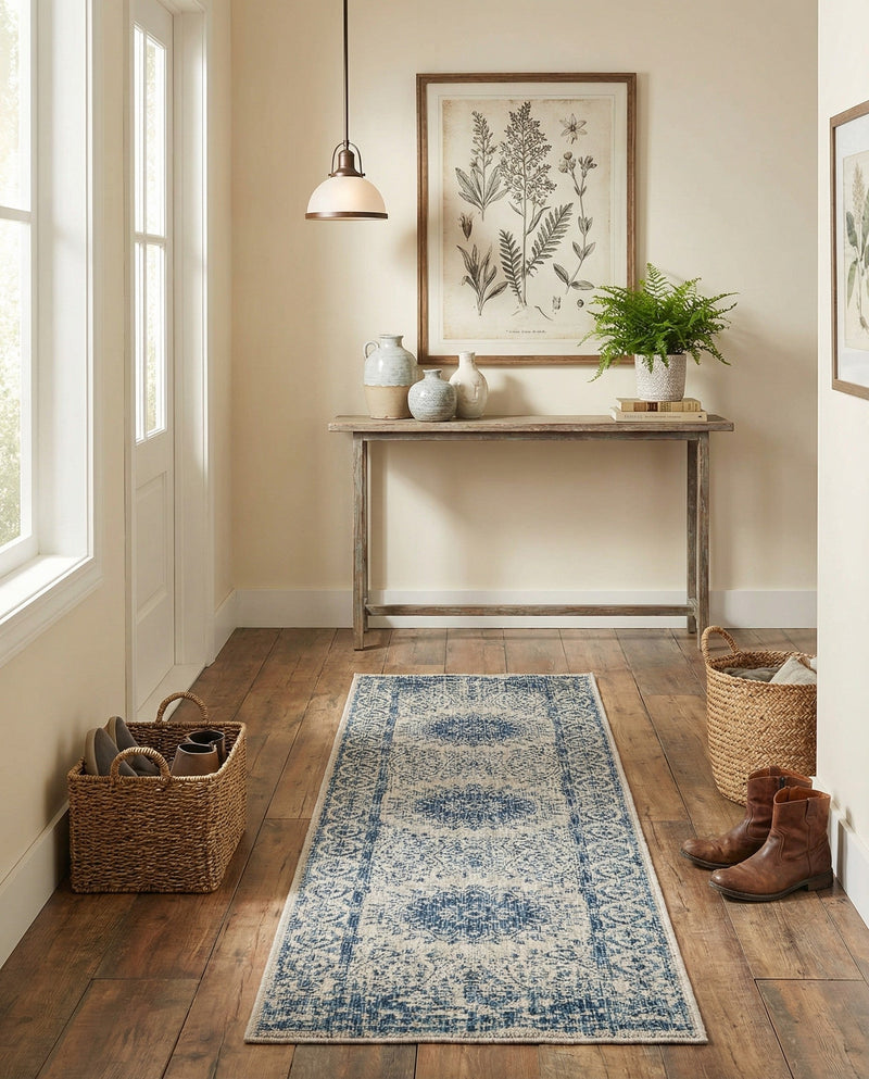 Patio Heritage Collection Area Rug -  Lafayette (Blue) Runner Blue  lifestyle 58