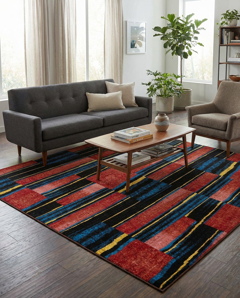 Urban Terrace Collection Area Rug -  Courtyard Square Multi  lifestyle 57