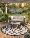 Urban Terrace Collection Area Rug -  Mercer Round Black and White  lifestyle 67
