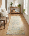 Bazaar Chic Collection Area Rug -  Kenitra Runner Blue and Ivory  lifestyle 48