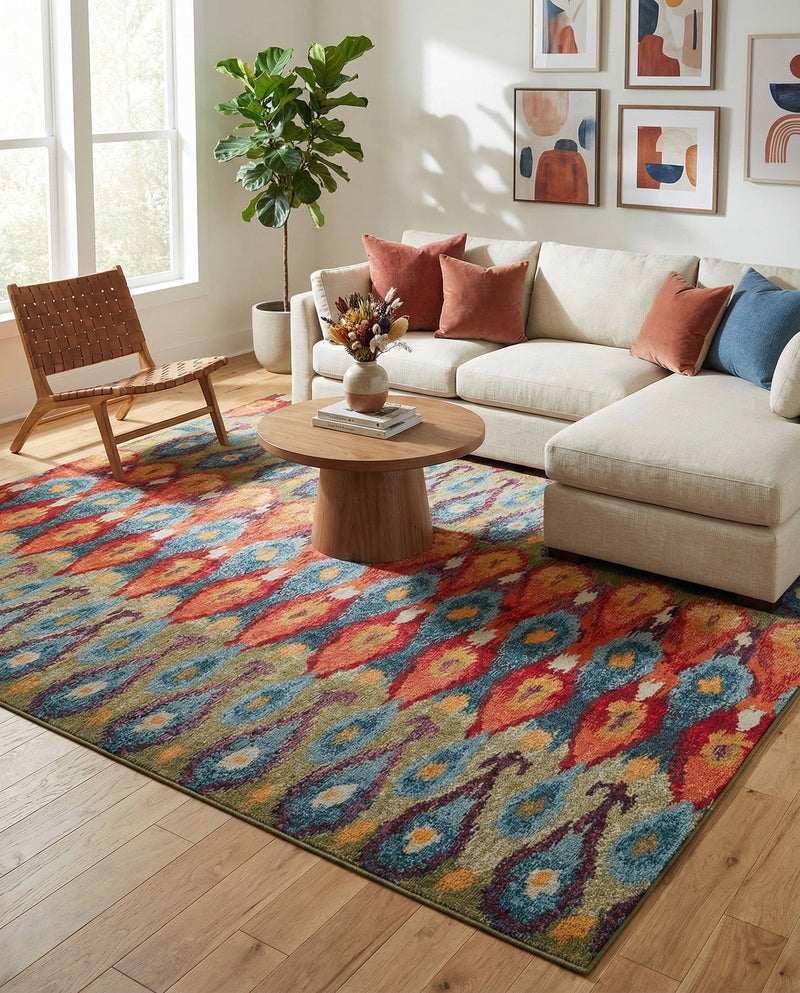Urban Terrace Collection Area Rug -  Compass Rectangle Multi  lifestyle 30