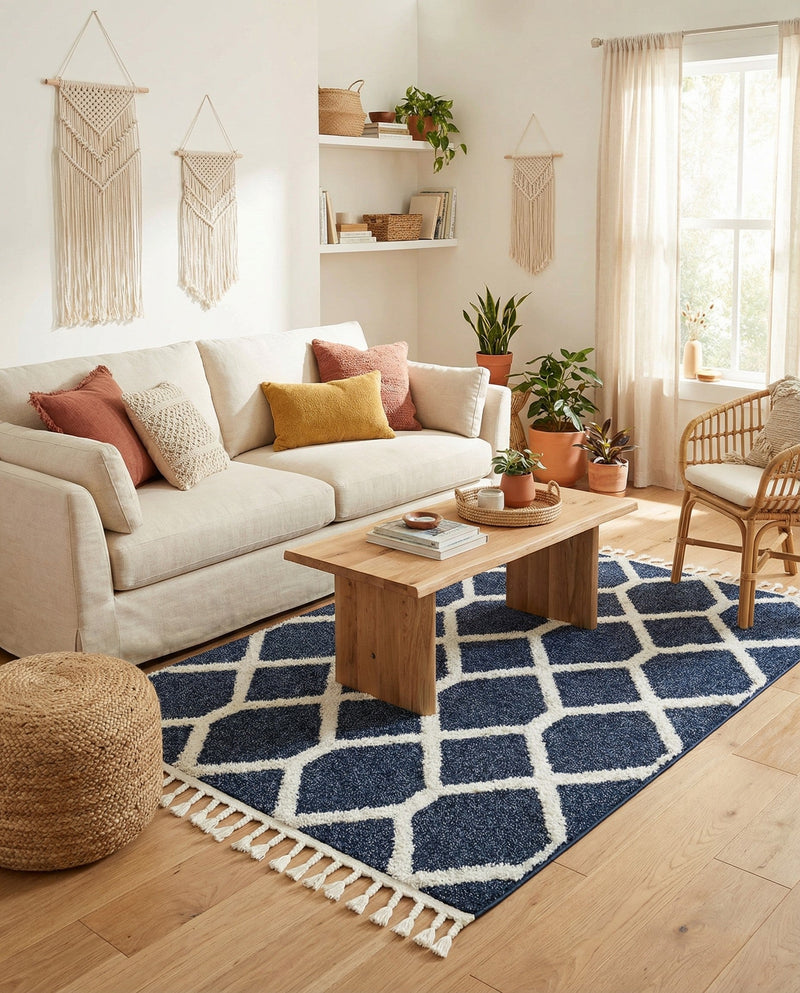 Sahara Chic Collection Area Rug -  Tuareg Rectangle Blue  lifestyle 51