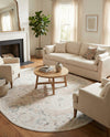 Parisian Elegance Collection Area Rug - Versailles (Ivory) Oval Ivory  lifestyle 48