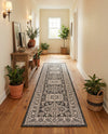 Tribal Terrace Treasures Collection Area Rug -  Incan Isle (Charcoal Gray) Runner Charcoal Gray  lifestyle 64