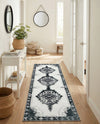 Heritage Elegance Collection Area Rug -  Winterthur (Black and White) Runner Black and White  lifestyle 32