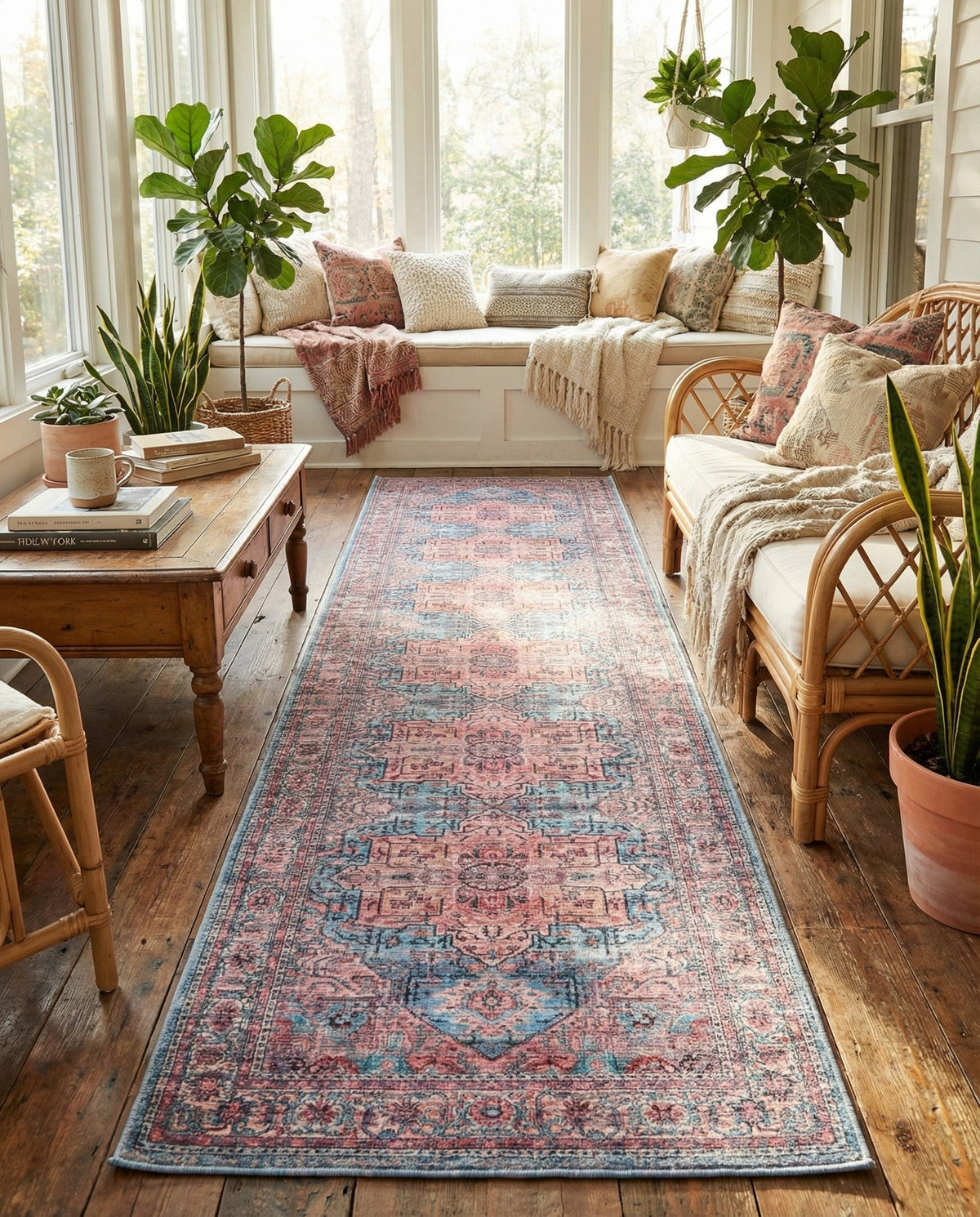 Zahara Oasis Collection Area Rug -  Fez Runner Blue  lifestyle 92