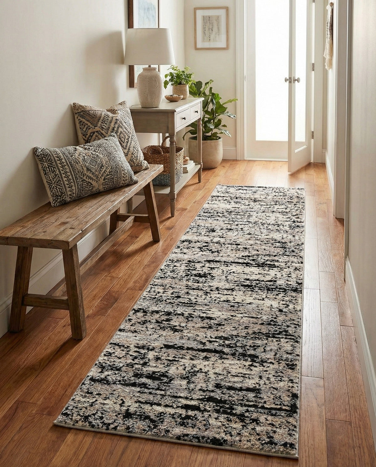 Santa Fe Trails Collection Area Rug -  Chaparral Runner Gray  lifestyle 114