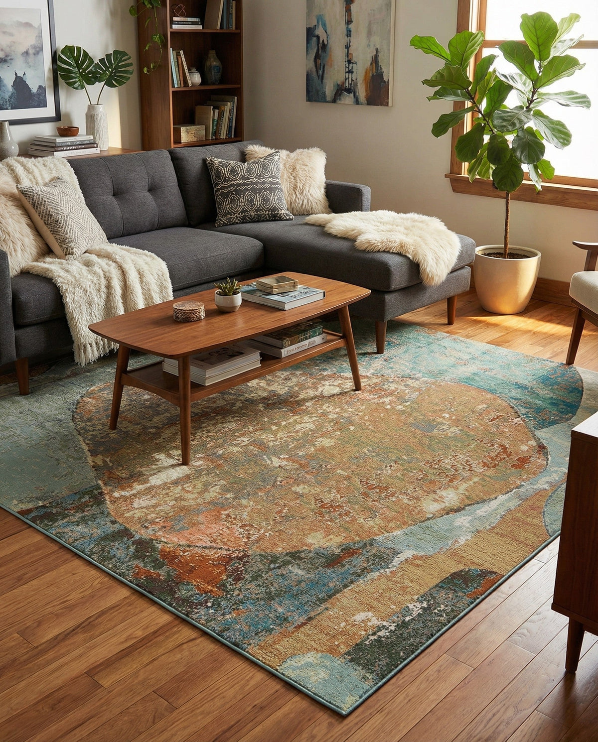 Urban Terrace Collection Area Rug -  Portico Square Multi  lifestyle 84