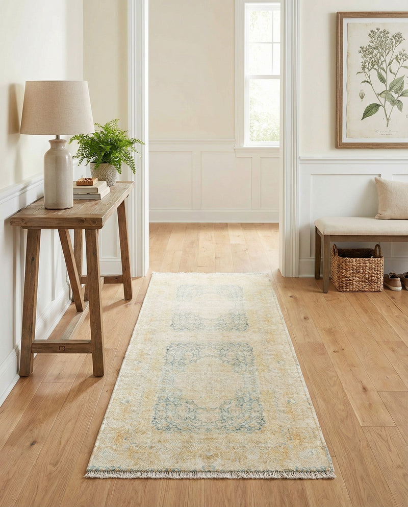 Bazaar Chic Collection Area Rug -  Kenitra Runner Blue and Ivory  lifestyle 44