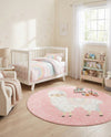 Wonder Tykes Collection Area Rug -  Marvel Round Pink  lifestyle 76