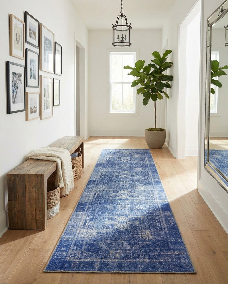 Heritage Elegance Collection Area Rug -  Windsor (Navy Blue) Runner Navy Blue  lifestyle 33