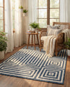Urban Terrace Collection Area Rug -  Flatiron Rectangle Blue  lifestyle 25