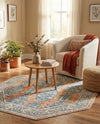 Seville Stripes Collection Area Rug -  Granada (Brick Red) Octagon Brick Red  lifestyle 65