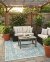 Patio Heritage Collection Area Rug -  Lafayette (Aqua) Rectangle Aqua  lifestyle 32
