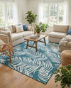 Seaside Blooms Collection Area Rug - Verdure (Teal) Rectangle Teal  lifestyle 3