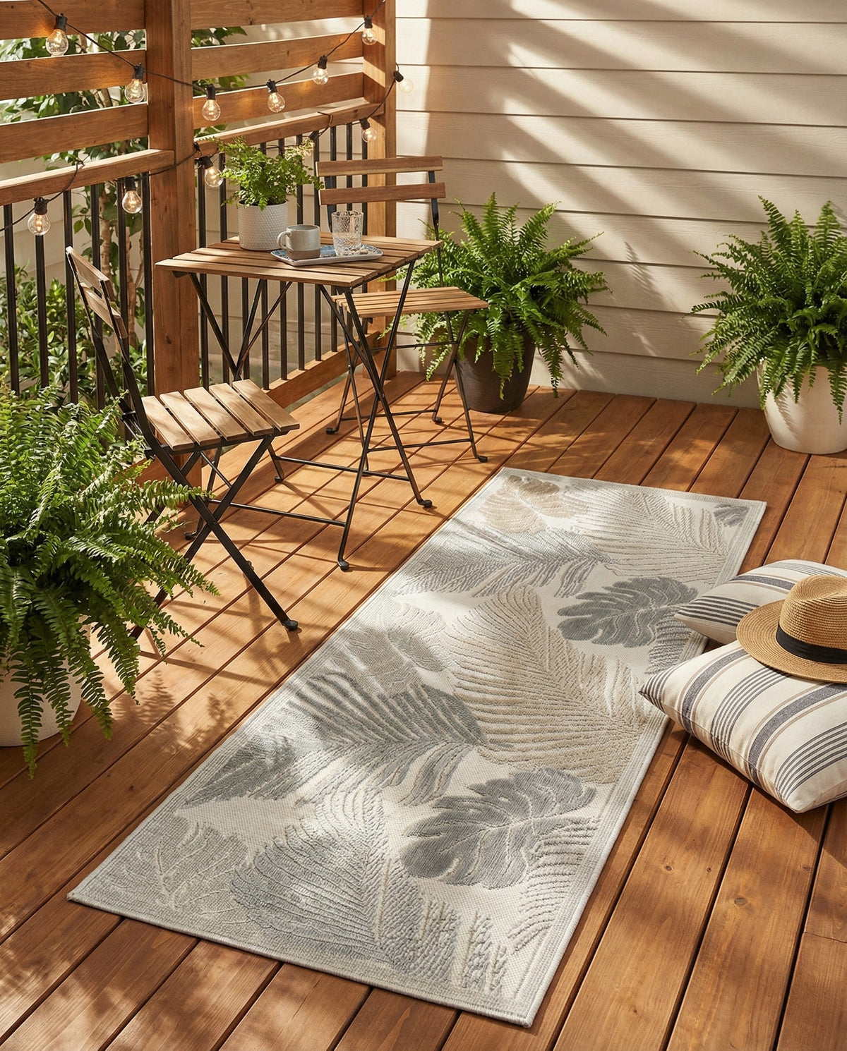 Seaside Blooms Collection Area Rug -  Tranquil Runner Gray  lifestyle 87