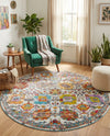 Arcadia Rugs Collection Area Rug -  Elysium Round Multi  lifestyle 58