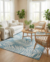 Seaside Blooms Collection Area Rug - Verdure (Light Aqua) Rectangle Light Aqua  lifestyle 4