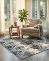 Marrakech Mosaic Collection Area Rug -  Atlas Square Blue Gray  lifestyle 28