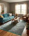 Caribbean Breeze Collection Area Rug -  Martinique Rectangle Turquoise  lifestyle 15