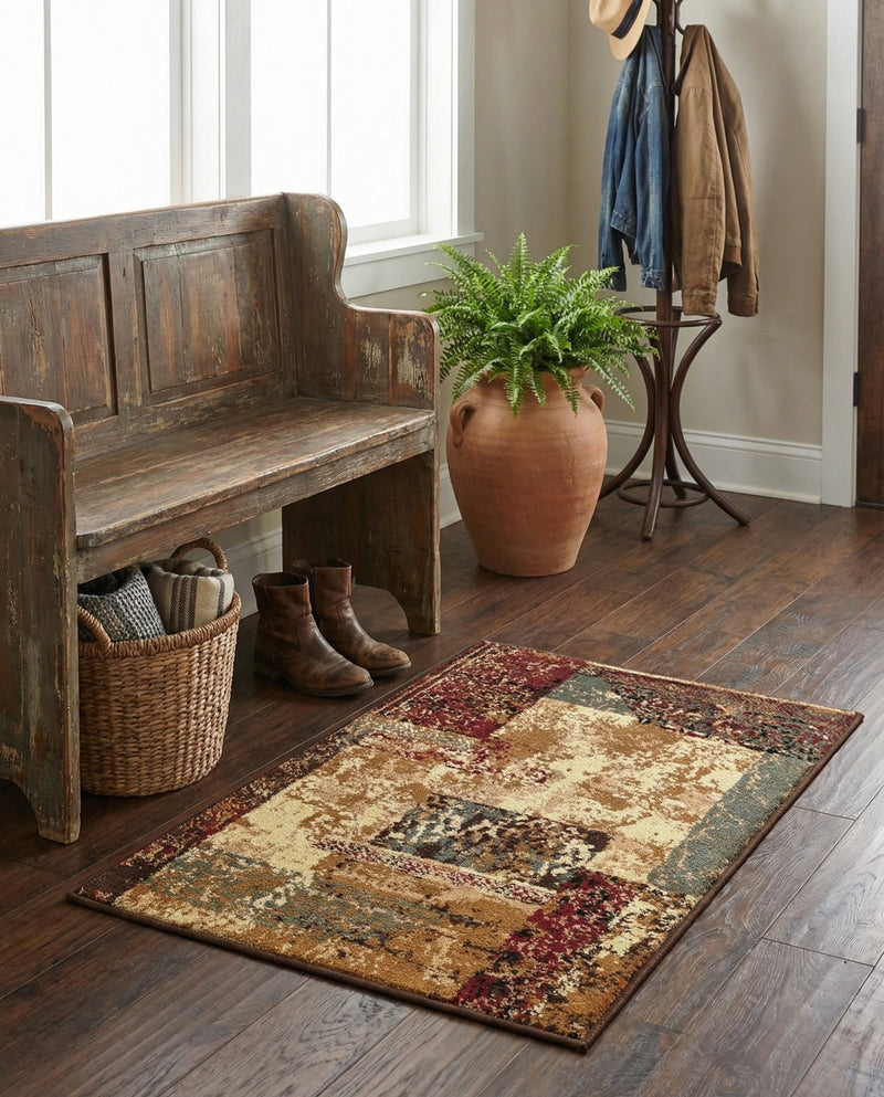 Bistro Lounge Collection Area Rug -  Latte Rectangle Beige  lifestyle 7