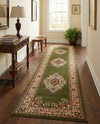 Tabriz Tapestry Collection Area Rug - Azerbaijan (Green) Runner Green  lifestyle 38