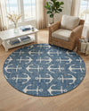 Seaside Haven Rugs Collection Area Rug - Sapphire (Blue) Round Blue  lifestyle 77