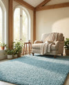 Plush Oasis Collection Area Rug - Serenity (Light Slate Blue) Rectangle Light Slate Blue  lifestyle 17