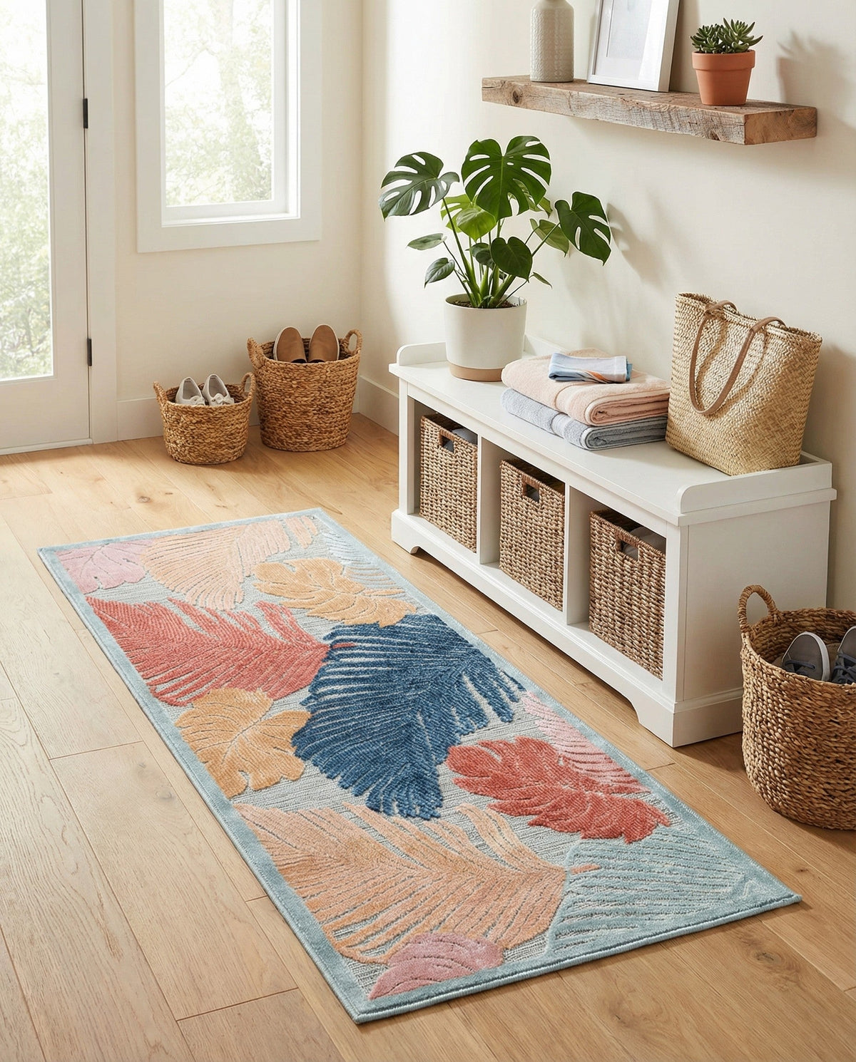 Seaside Blooms Collection Area Rug -  Tranquil Runner Multi  lifestyle 105