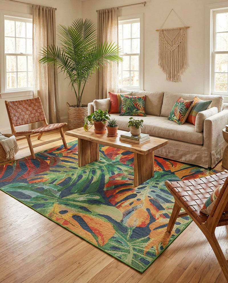 Coastal Terrace Collection Area Rug -  Pier Rectangle Multi  lifestyle 20