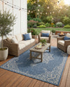 Patio Heritage Collection Area Rug -  Charleston (Blue) Rectangle Blue  lifestyle 18