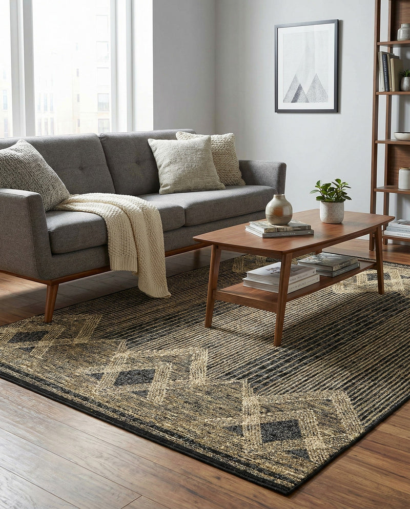 Urban Terrace Collection Area Rug -  Loft Rectangle Charcoal  lifestyle 33