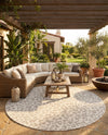 Savannah Escape Collection Area Rug -  Amazon (Ivory Gray) Round Ivory Gray  lifestyle 40
