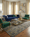 Hollywood Luxe Collection Area Rug -  Beverly (Gray Gold) Rectangle Gray Gold  lifestyle 9