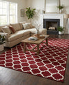 Lattice Gardens Collection Area Rug -  Bloomfield (Dark Terracotta) Rectangle Dark Terracotta  lifestyle 15