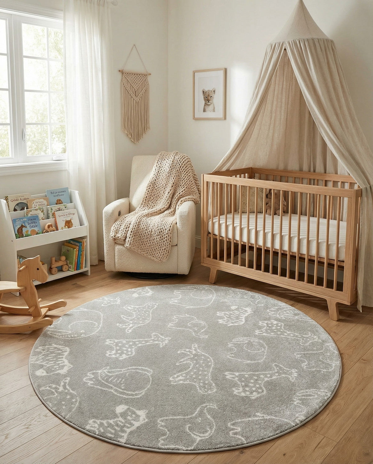 Wonder Tykes Collection Area Rug -  Spectrum Round Gray  lifestyle 188