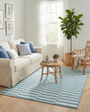Seaside Stripes Collection Area Rug - Cabana (Light Aqua) Rectangle Light Aqua  lifestyle 15