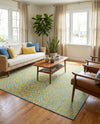 Urban Oasis Rugs Collection Area Rug -  Terrace (Yellow and Aqua) Square Yellow and Aqua  lifestyle 47