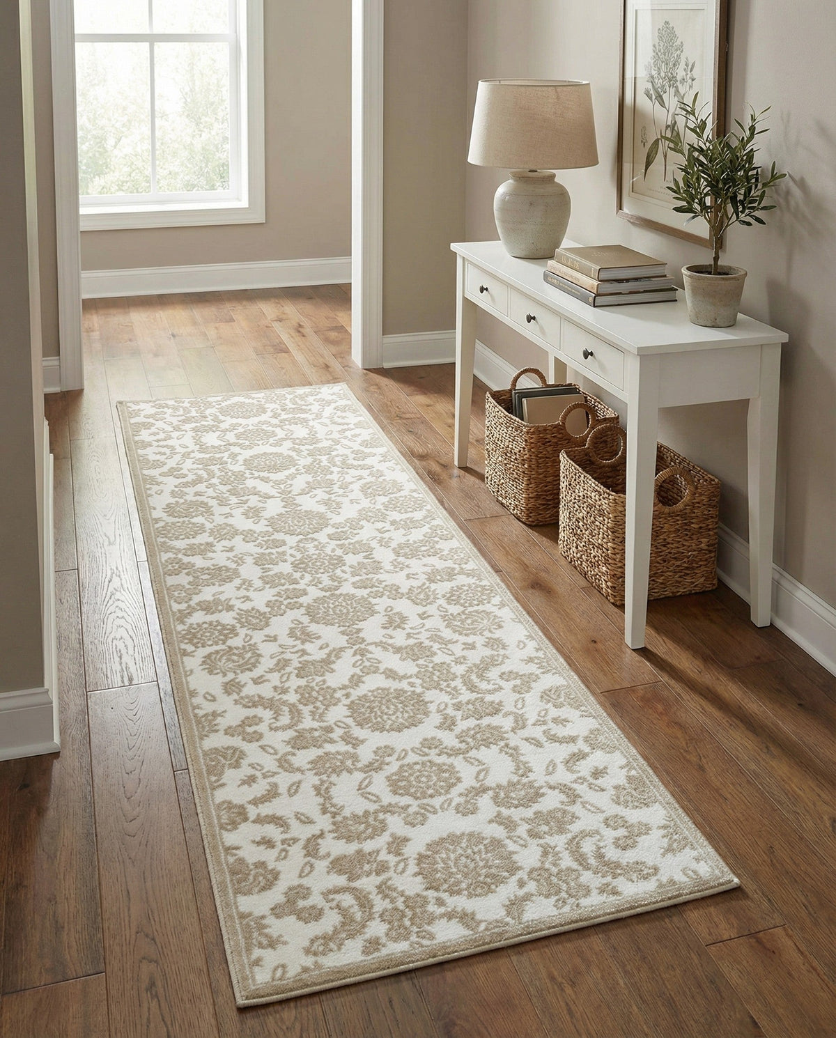 Andes Summit Collection Area Rug -  Chimborazo Runner White Brown  lifestyle 129